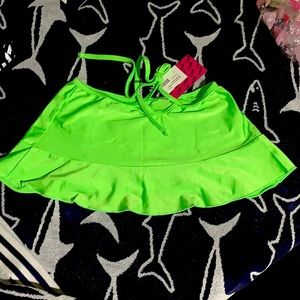 New Doll swimwear neon green skirt coverup